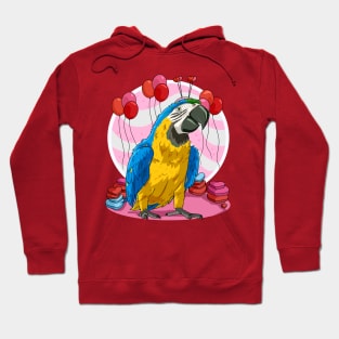 Blue and Yellow Macaw Valentines Day Parrot Bird Hoodie